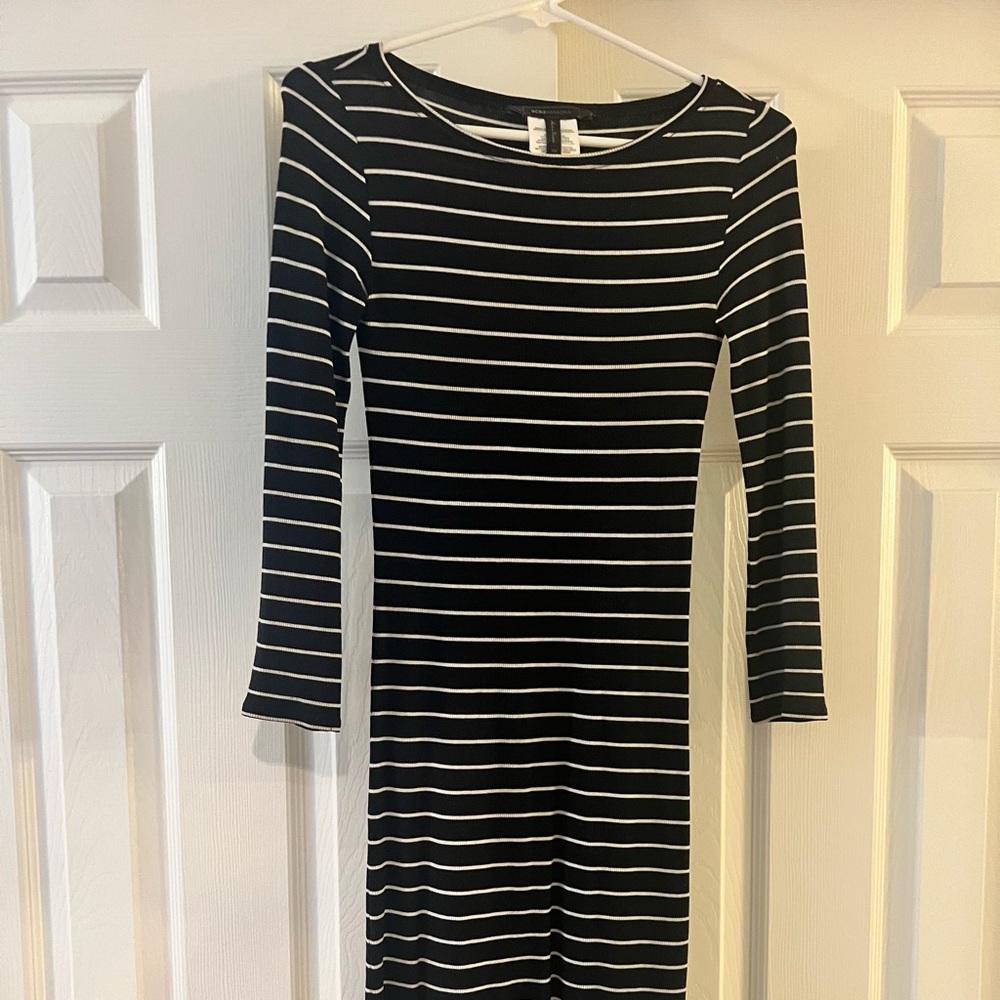 BCBG fitted striped dress